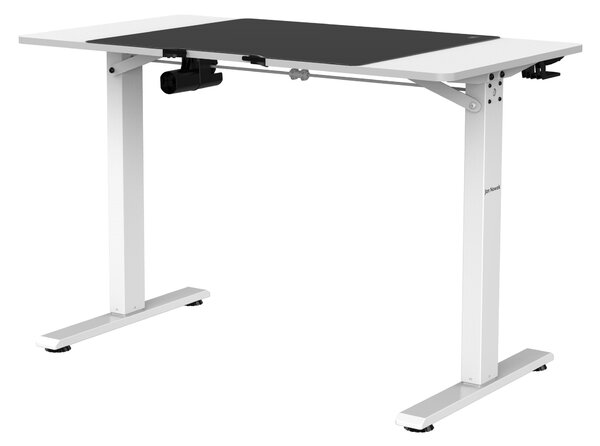 Malý výškovo nastaviteľný elektrický stôl EGON, 1100 x 720 x 600 mm, biely