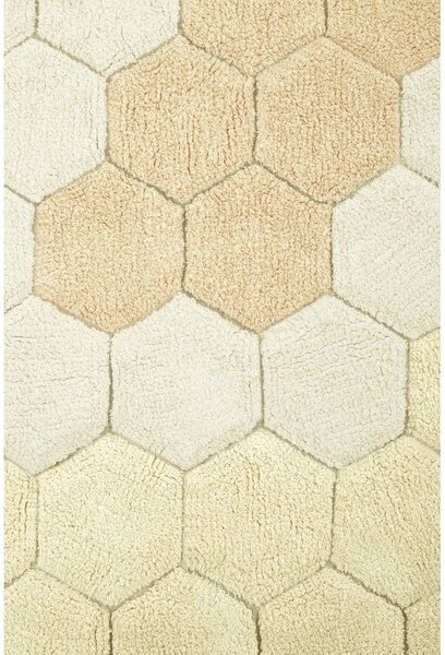 Okrovožltý prateľný ručne tkaný bavlnený okrúhly koberec ø 140 cm Honeycomb Golden – Lorena Canals