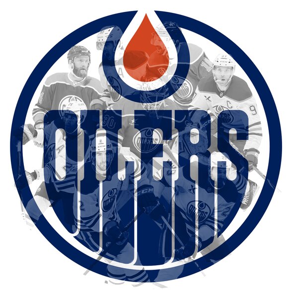 Farebný HDF obraz logo Edmonton Oilers