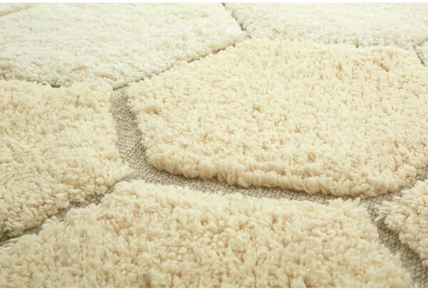 Okrovožltý prateľný ručne tkaný bavlnený okrúhly koberec ø 140 cm Honeycomb Golden – Lorena Canals