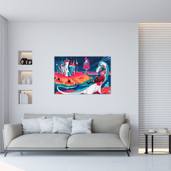 Obraz - Princ a dračia princezná (90x60 cm)
