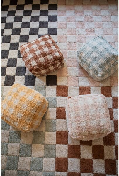 Svetloružovo-krémový prateľný ručne tkaný bavlnený koberec 120x160 cm Kitchen Tiles Rose – Lorena Canals