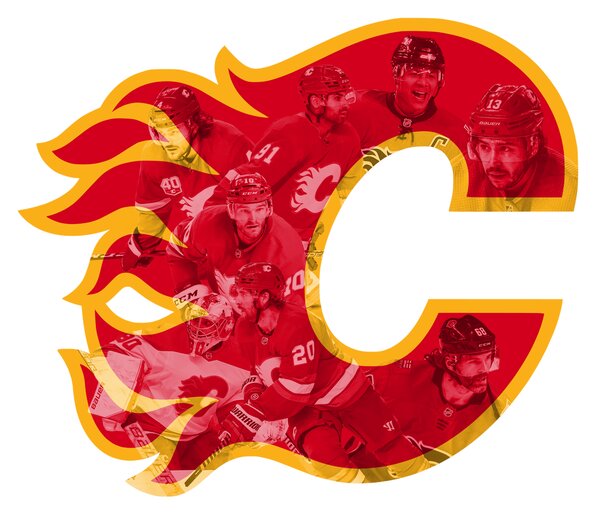 Farebný HDF obraz logo Calgary Flames