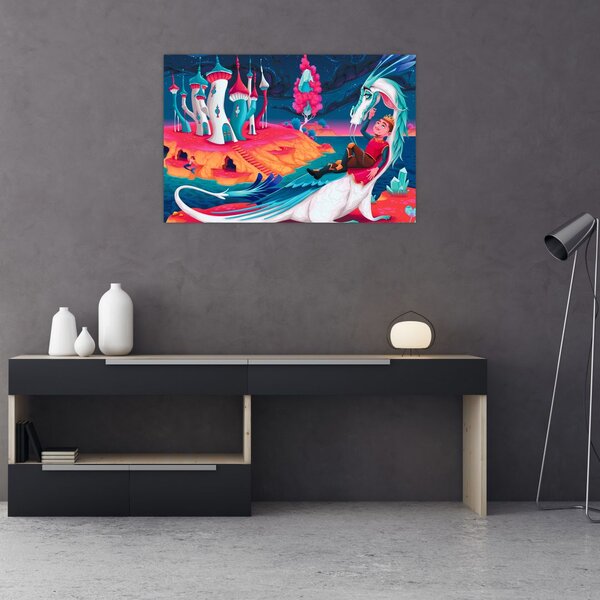 Obraz - Princ a dračia princezná (90x60 cm)