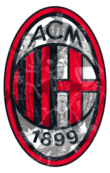 Farebný HDF obraz logo AC Milan