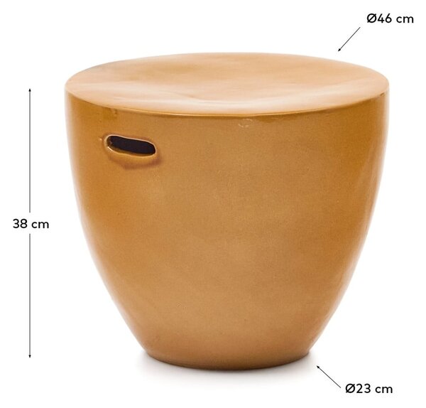 Keramický okrúhly záhradný odkladací stolík ø 46 cm Mesquida – Kave Home