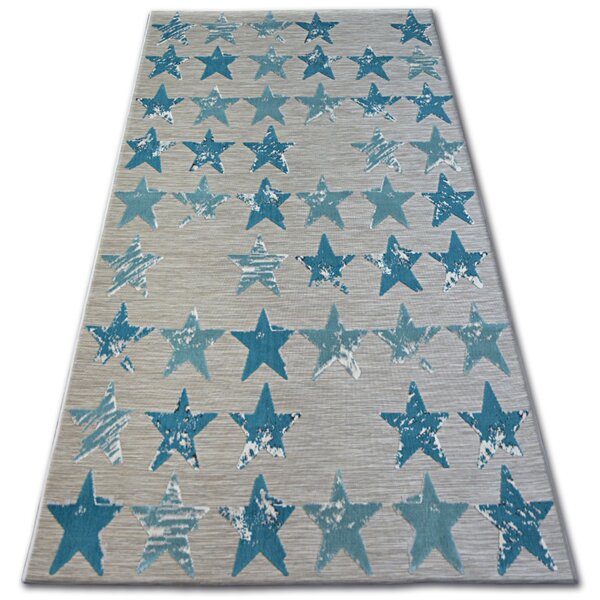 Dywany Lusczow Kusový koberec LISBOA 27219/754 hviezda tyrkysový