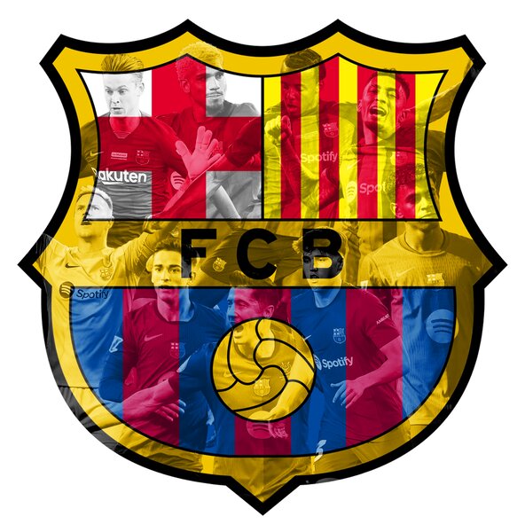 Farebný HDF obraz logo FC Barcelona