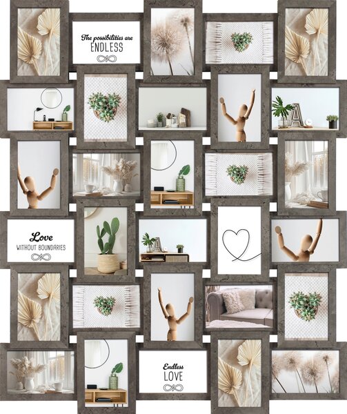RÁM NA FOTOKOLÁŽ, 30 foto 10 cm x 15 cm - Rámy na obrazy, Online Only