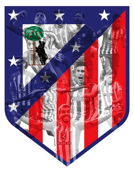 Farebný HDF obraz logo Atletico Madrid