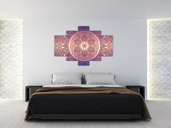 Obraz - Mandala na fialovom gradiente (150x105 cm)