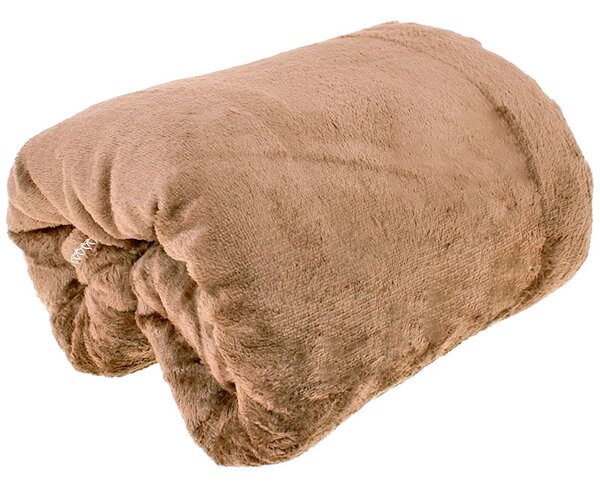 Deka 150x200cm mikroplyš JM bledohnedá (Mäkká prikrývka z mikrovlákna, 100% polyester)