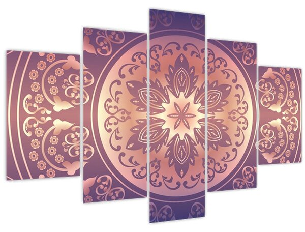 Obraz - Mandala na fialovom gradiente (150x105 cm)
