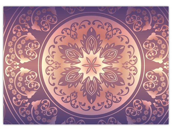 Obraz - Mandala na fialovom gradiente (70x50 cm)