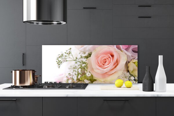 Nástenný panel  Ruže kvety rastlina 125x50 cm