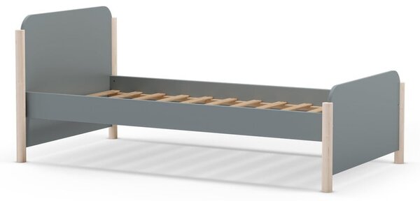 Detská posteľ sivozelená z borovicového dreva s roštom 90x190 cm Enola – Marckeric