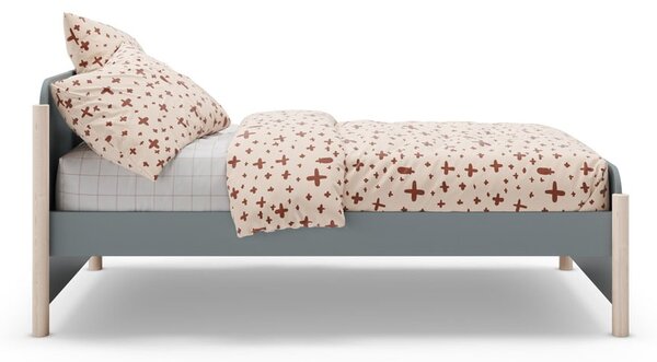 Detská posteľ sivozelená z borovicového dreva s roštom 90x190 cm Enola – Marckeric