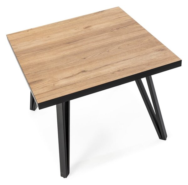Čierny/prírodný konferenčný stolík s doskou v dubovom dekore 60x60 cm Sindi – Marckeric