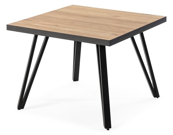 Čierny/prírodný konferenčný stolík s doskou v dubovom dekore 60x60 cm Sindi – Marckeric