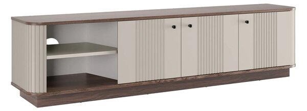 TV skrinka Vesper 3D 187 cm - kašmír / orech / čierne úchytky