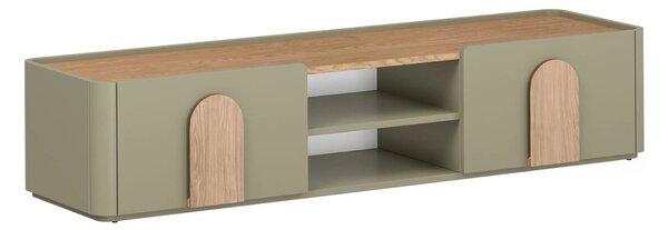 TV skrinka so zásuvkou Amilio 170 cm - eukalyptus / dub baltic dune / úchytky dub prírodný