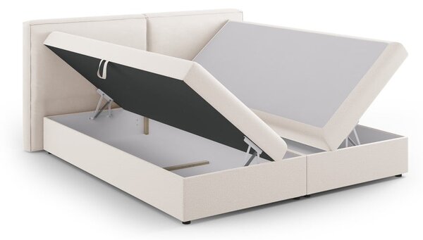 Krémová boxspring posteľ s úložným priestorom 140x200 cm Arendal – Cosmopolitan Design