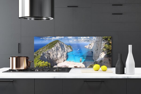 Nástenný panel  Záliv hora pláž krajina 125x50 cm