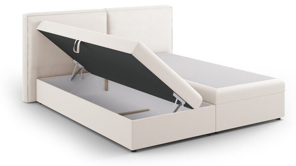 Krémová boxspring posteľ s úložným priestorom 140x200 cm Arendal – Cosmopolitan Design