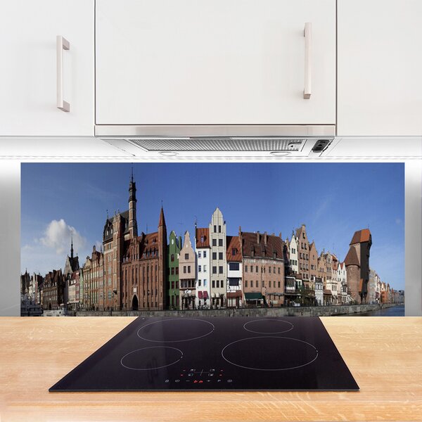 Nástenný panel  Mesto domy 125x50 cm