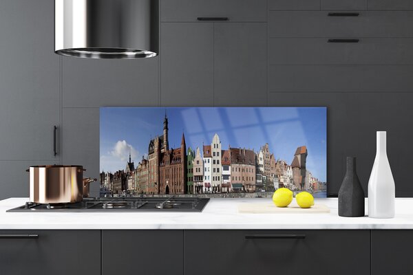 Nástenný panel  Mesto domy 125x50 cm