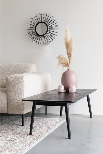 Čierny konferenčný stolík s doskou v dubovom dekore 60x120 cm Fabio – White Label