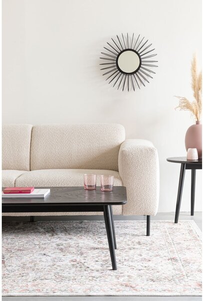 Čierny konferenčný stolík s doskou v dubovom dekore 60x120 cm Fabio – White Label