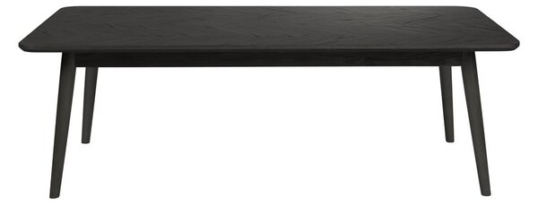 Čierny konferenčný stolík s doskou v dubovom dekore 60x120 cm Fabio – White Label