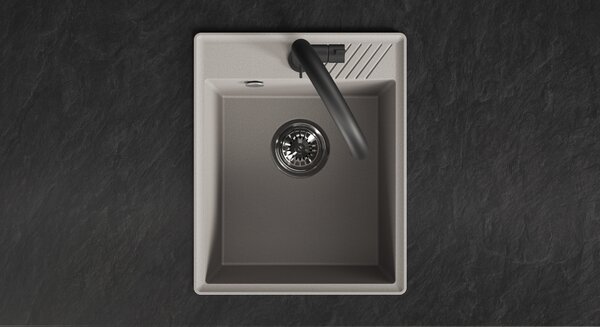 Laveo Hub, 1-komorový granitový drez 394x485x204 mm, béžová, LAV-SPH_410Y