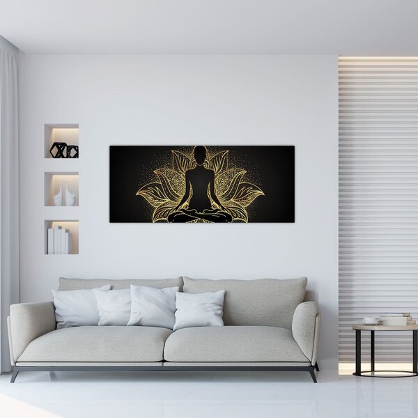 Obraz siluety v lotusovom kvete (120x50 cm)