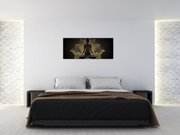Obraz siluety v lotusovom kvete (120x50 cm)