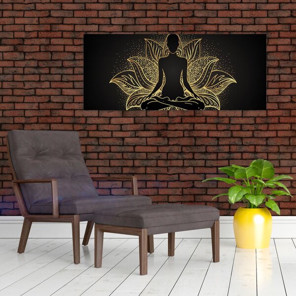 Obraz siluety v lotusovom kvete (120x50 cm)