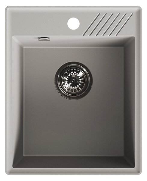 Laveo Hub, 1-komorový granitový drez 394x485x204 mm, šedá, LAV-SPH_510Y