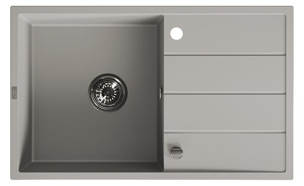 Laveo Wolin, 1-komorový granitový drez 780x480x185 mm, šedá, LAV-SPW_511T
