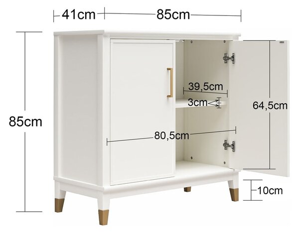 Zelená skrinka 86x85x41 cm Westerleigh – CosmoLiving by Cosmopolitan