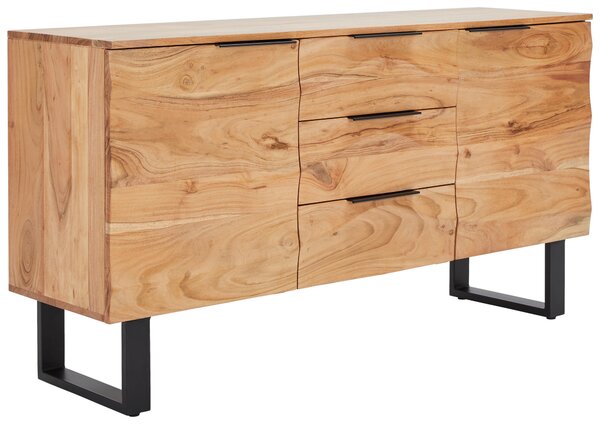 ŠIROKÁ KOMODA, akácia, čierna, farba akácie, 145/76/40 cm Livetastic - Online Only drobný nábytok, Online Only