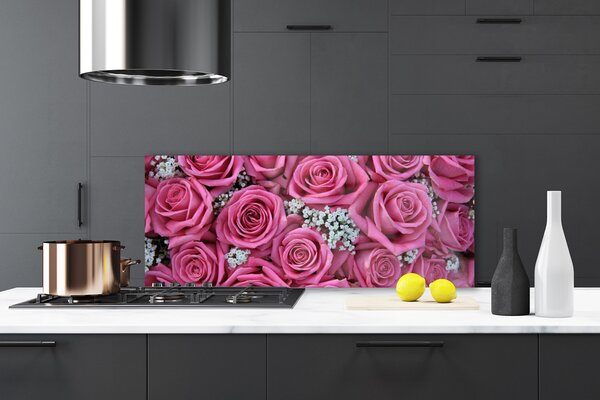 Nástenný panel  Ruže kvety rastlina 125x50 cm