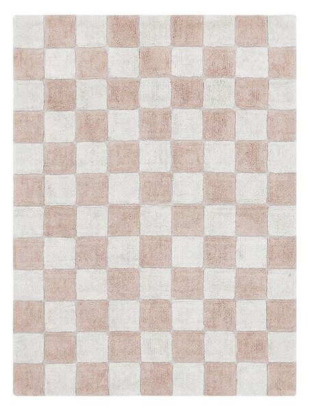 Svetloružovo-krémový prateľný ručne tkaný bavlnený koberec 120x160 cm Kitchen Tiles Rose – Lorena Canals