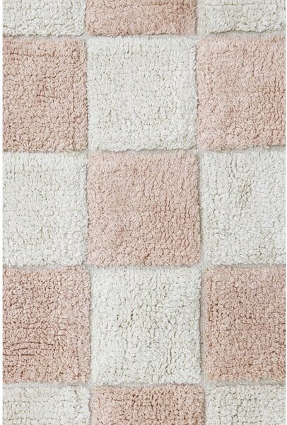 Svetloružovo-krémový prateľný ručne tkaný bavlnený koberec 120x160 cm Kitchen Tiles Rose – Lorena Canals