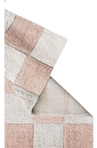 Svetloružovo-krémový prateľný ručne tkaný bavlnený koberec 120x160 cm Kitchen Tiles Rose – Lorena Canals