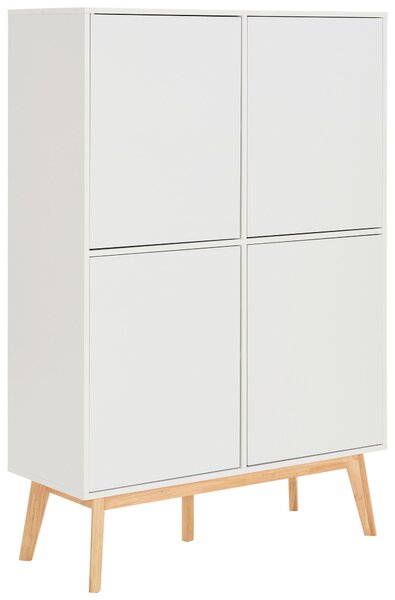 VYSOKÁ KOMODA, kaučukové drevo, biela, 100/149/40 cm MID.YOU - Skrine, Online Only