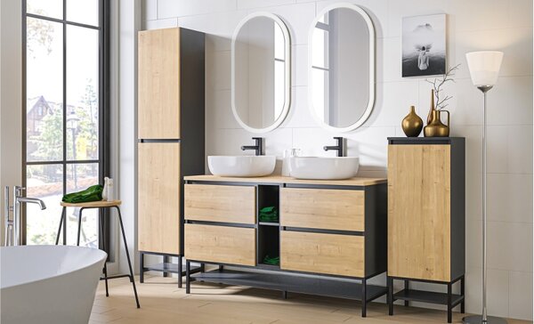 Comad Prídavná polica k nohám skrinky Monako 881 60 cm sivá