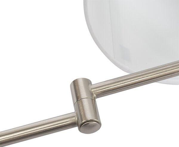 Nástenná lampa z ocele s bielym tienidlom a nastaviteľným ramenom - Ladas Deluxe