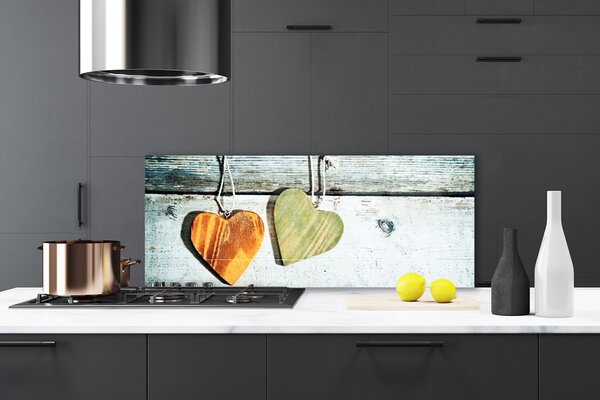 Nástenný panel  Srdce drevo umenie 125x50 cm