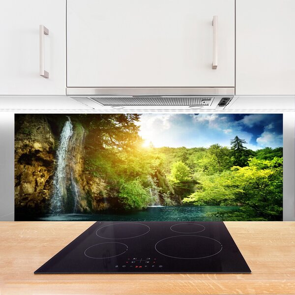 Nástenný panel  Vodopád stromy príroda 125x50 cm